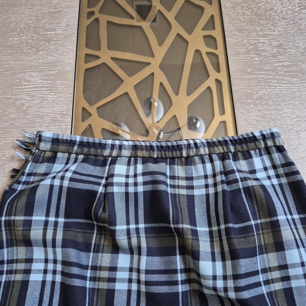 Requirements Black, Light Blue & Olive Plaid Midi Wrap Pencil Skirt - Picture 12 of 12